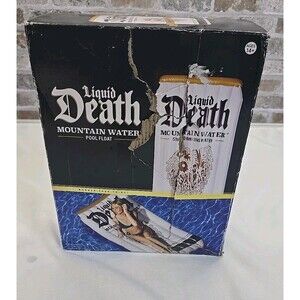 Liquid Death 6’ Pool Float: Adult Novelty Water Inflatables Quench Your Thirst